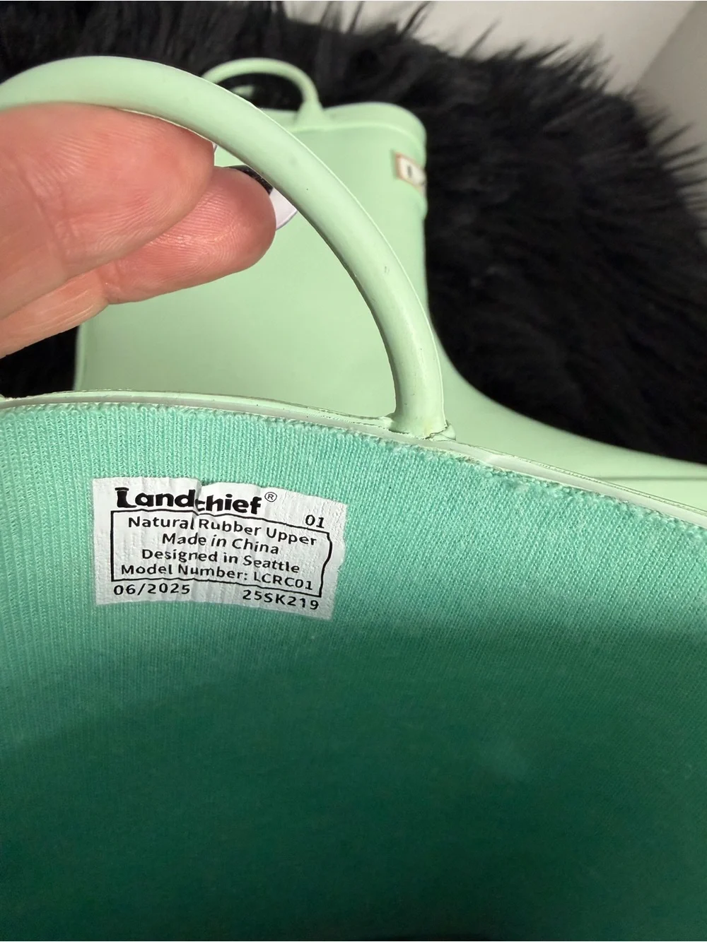 NWOT Kids Land Chief Mint Green Rain Boots size 1
